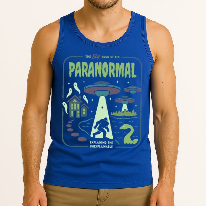 Paranormal Bigfoot Ghosts Aliens Sasquatch UFO Halloween Tank Top