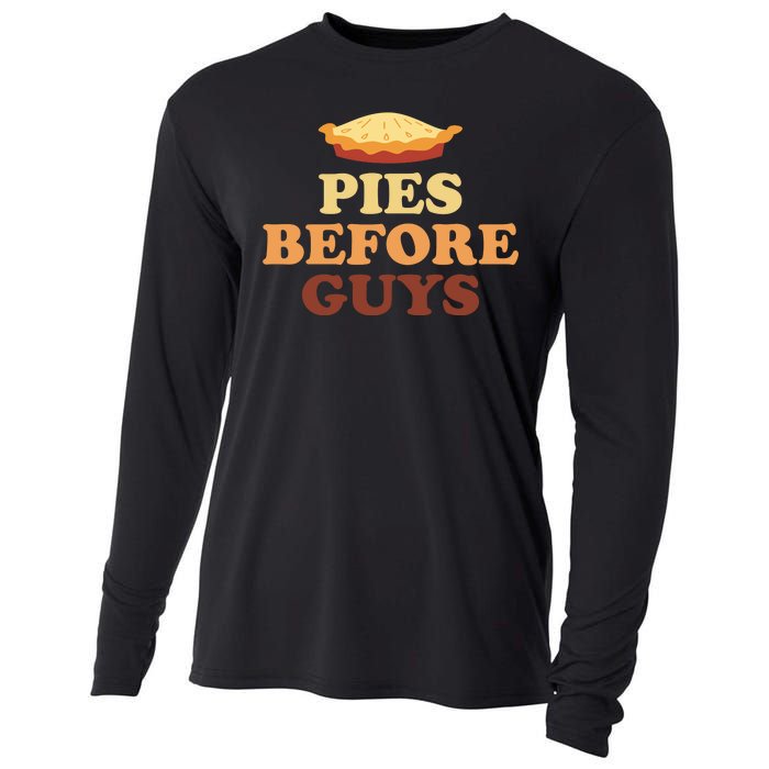 Pies Before Guys Funny Thanksgiving Cooling Performance Long Sleeve Crew