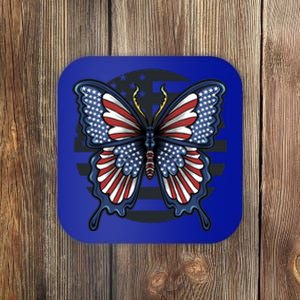 Patriotic Butterfly Gift 4th Of July Usa Flag Cute Gift Cute Gift Coaster