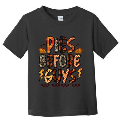 Pies Before Guys Funny Baby Thanksgiving Vibes Groovy Toddler T-Shirt