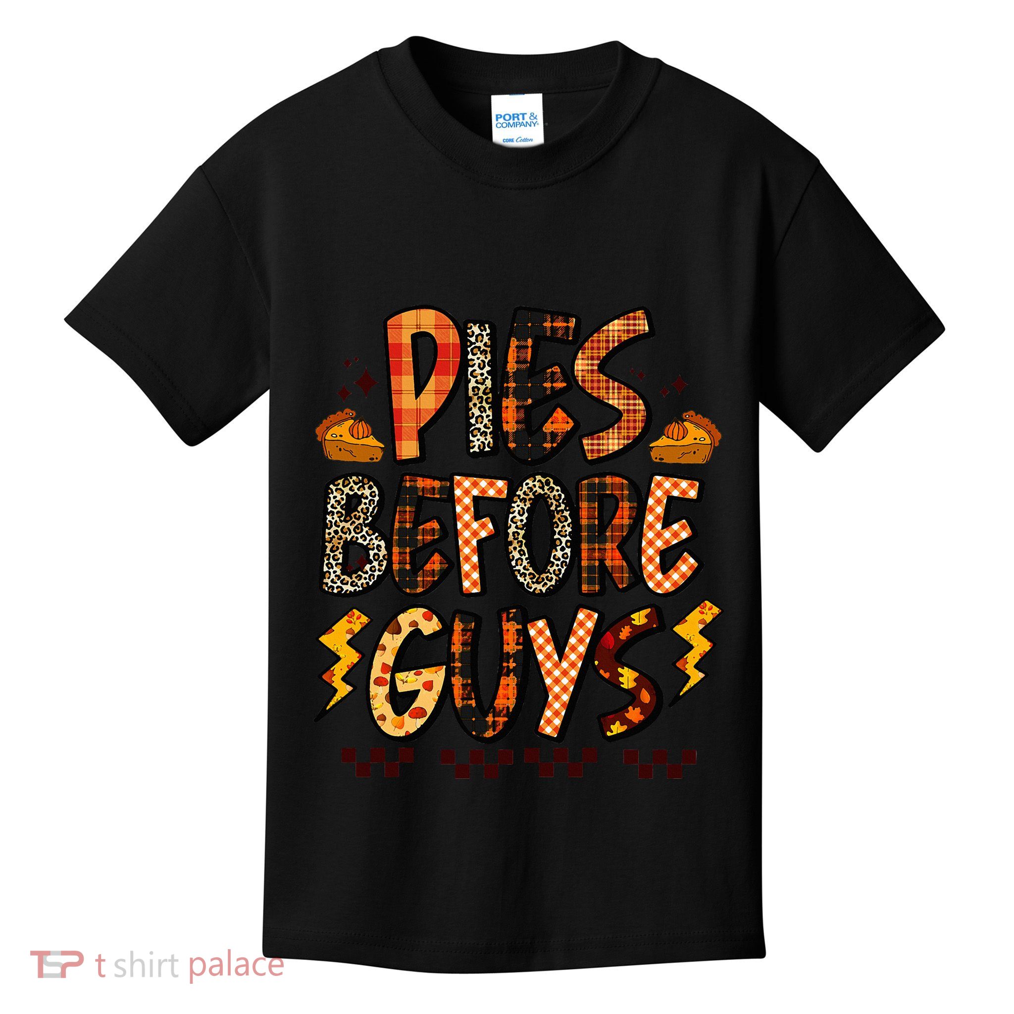 Pies Before Guys Funny Baby Thanksgiving Vibes Groovy Kids T-Shirt