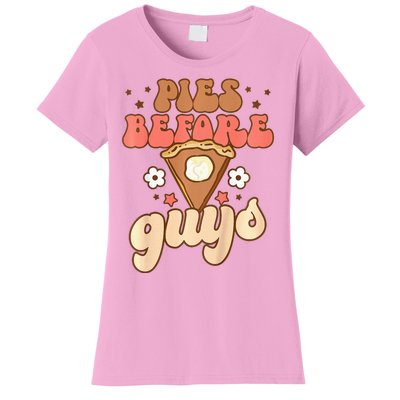 Pies Before Guys Funny Baby Thanksgiving Vibes Groovy Women's T-Shirt