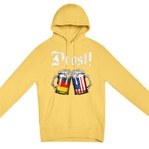 Prost Beer German American Flag Premium Pullover Hoodie