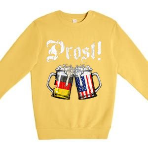 Prost Beer German American Flag Premium Crewneck Sweatshirt