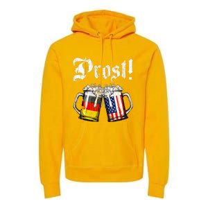 Prost Beer German American Flag Premium Hoodie