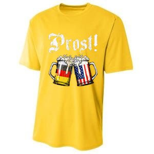 Prost Beer German American Flag Performance Sprint T-Shirt