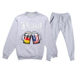 Prost Beer German American Flag Premium Crewneck Sweatsuit Set