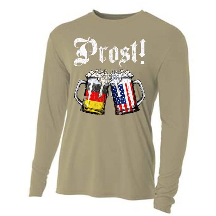 Prost Beer German American Flag Cooling Performance Long Sleeve Crew