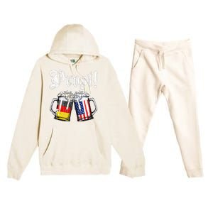 Prost Beer German American Flag Premium Hooded Sweatsuit Set