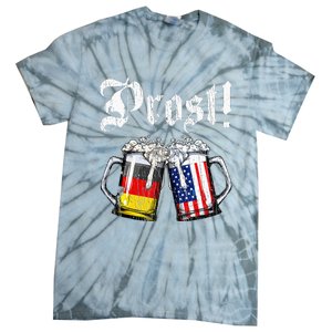 Prost Beer German American Flag Tie-Dye T-Shirt