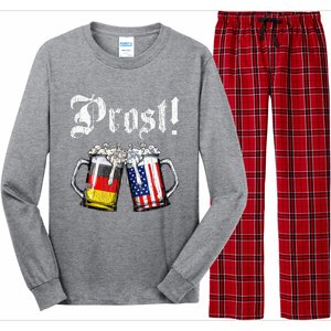 Prost Beer German American Flag Long Sleeve Pajama Set