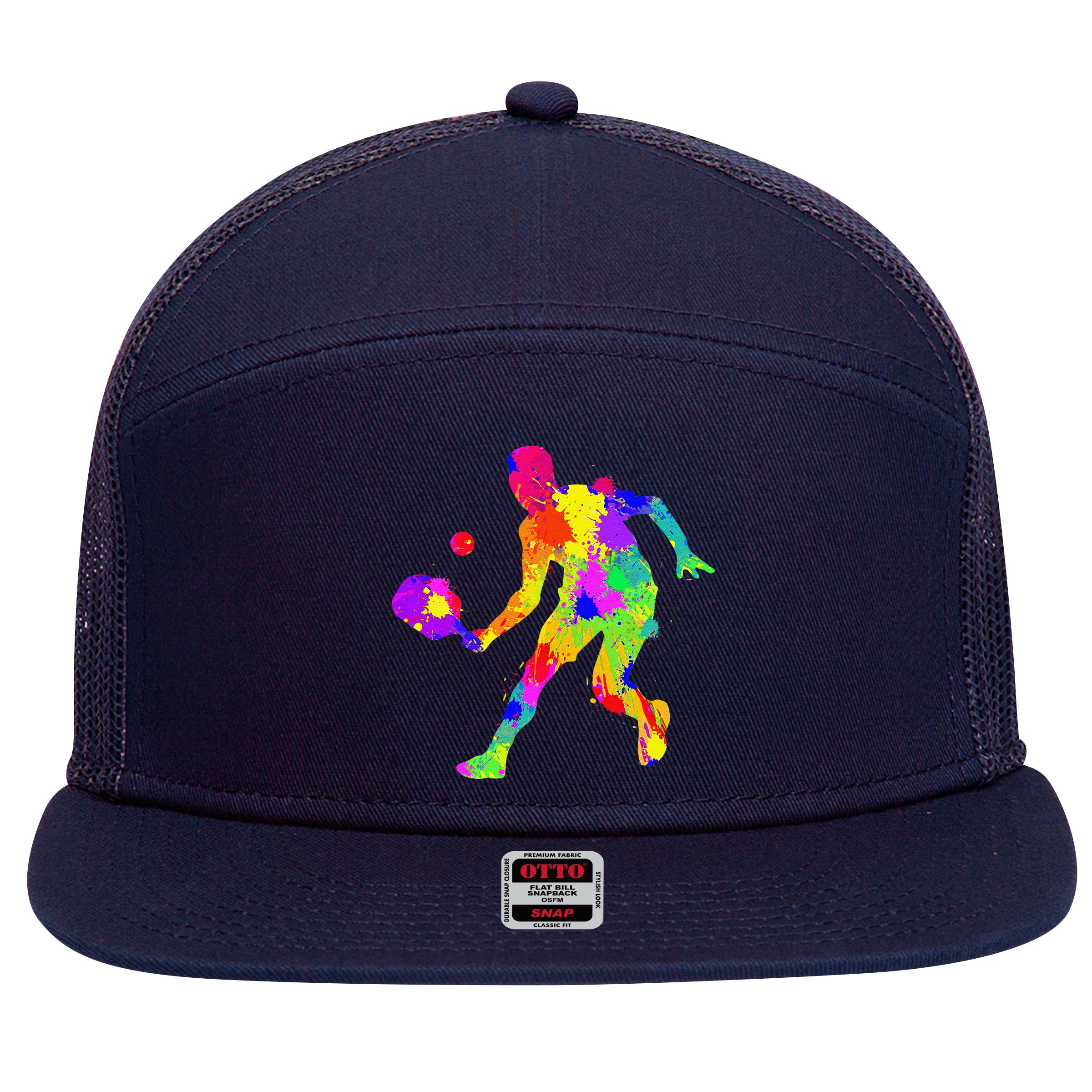 Pickleball Boy Gift 7 Panel Mesh Trucker Snapback Hat