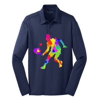 Pickleball Boy Gift Silk Touch Performance Long Sleeve Polo