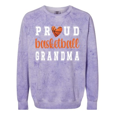 Proud Basketball Grandma Grandmother Of Basketball Player Great Gift Colorblast Crewneck Sweatshirt