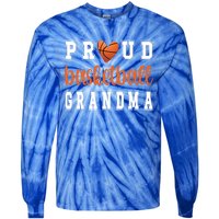 Proud Basketball Grandma Grandmother Of Basketball Player Great Gift Tie-Dye Long Sleeve Shirt