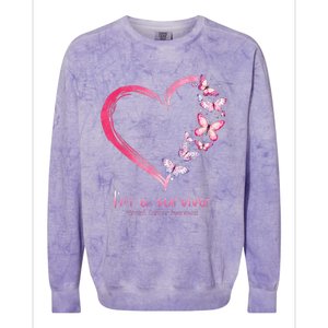 Pink Butterfly Heart Im A Survivor Breast Cancer Awareness Colorblast Crewneck Sweatshirt