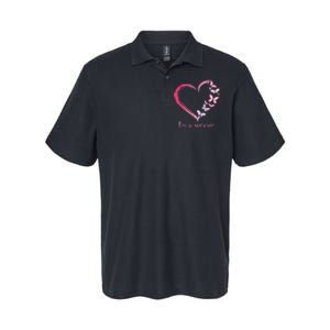 Pink Butterfly Heart Im A Survivor Breast Cancer Awareness Softstyle Adult Sport Polo