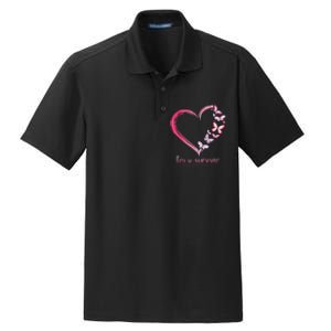 Pink Butterfly Heart Im A Survivor Breast Cancer Awareness Dry Zone Grid Polo