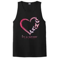 Pink Butterfly Heart Im A Survivor Breast Cancer Awareness PosiCharge Competitor Tank