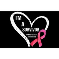 pink butterfly heart im a survivor breast cancer awareness Bumper Sticker