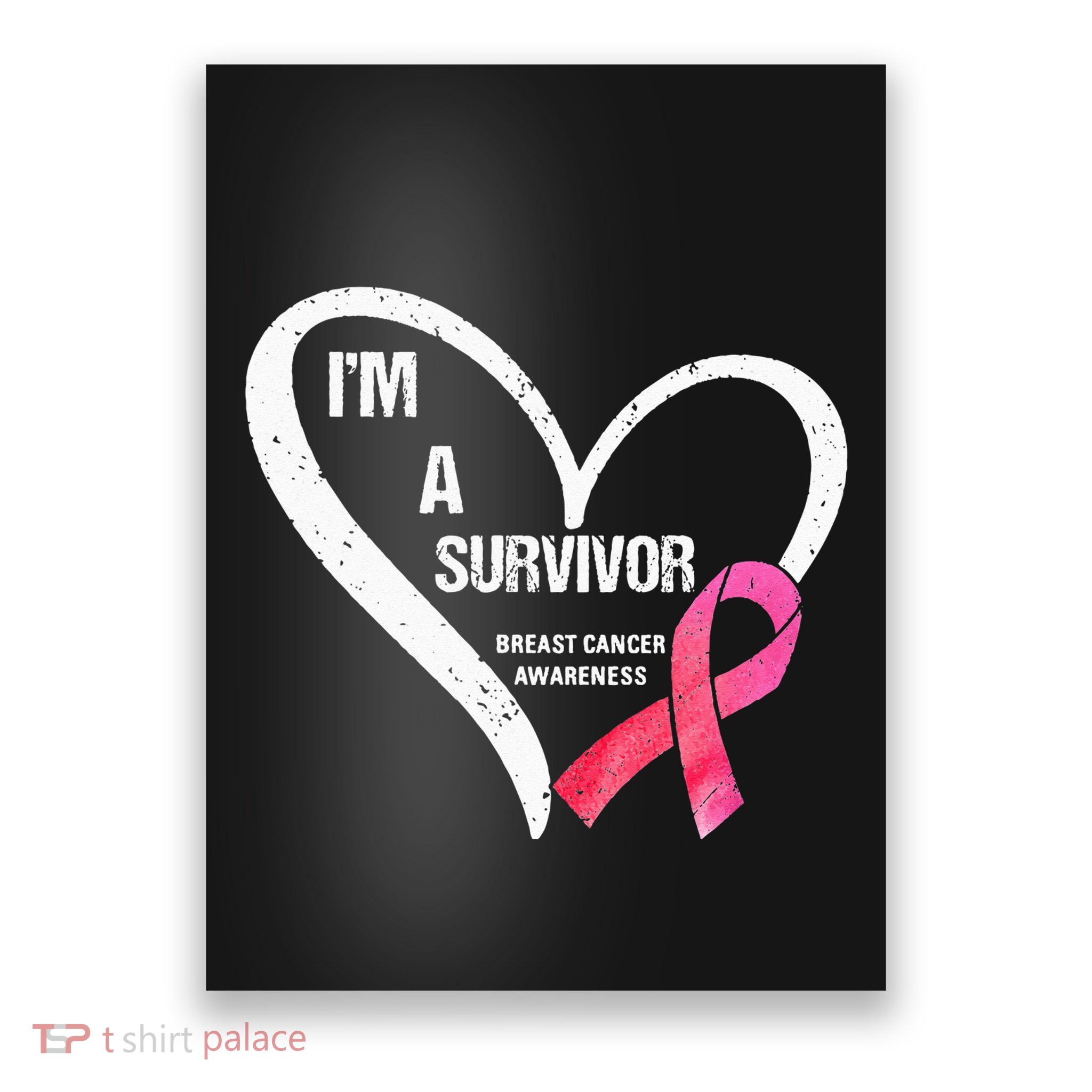 pink butterfly heart im a survivor breast cancer awareness Poster