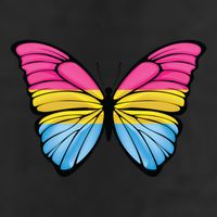 Pansexual Butterfly Hypolimnas Pan Pride Flag Pansexuality 7 Panel Mesh Trucker Snapback Hat
