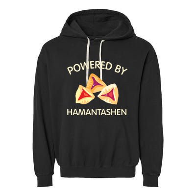 Powered By Hamantashen Happy Purim Costume Party Jewish Garment-Dyed Fleece Hoodie