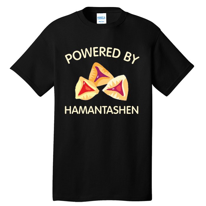 Powered By Hamantashen Happy Purim Costume Party Jewish Tall T-Shirt