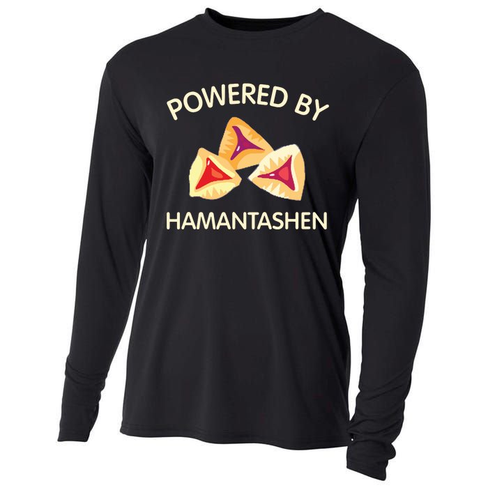 Powered By Hamantashen Happy Purim Costume Party Jewish Cooling Performance Long Sleeve Crew