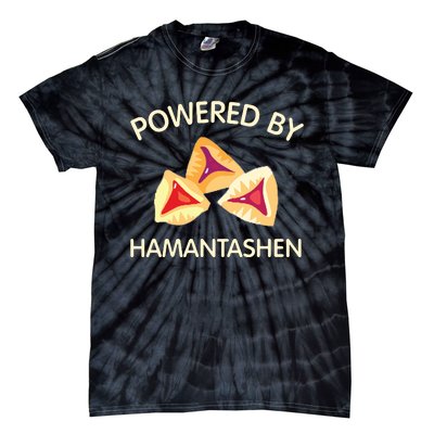 Powered By Hamantashen Happy Purim Costume Party Jewish Tie-Dye T-Shirt