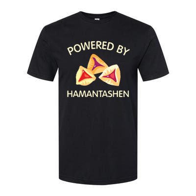 Powered By Hamantashen Happy Purim Costume Party Jewish Softstyle CVC T-Shirt