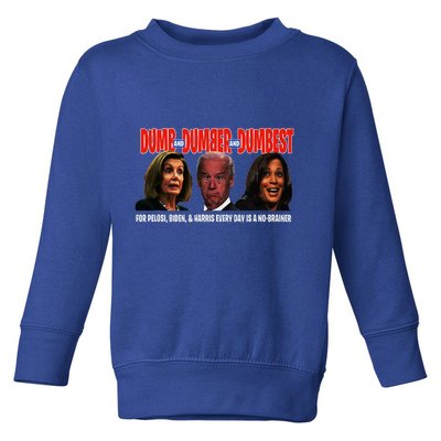 Pelosi Biden Harris Are Dumb & Dumber & Dumbest Funny Toddler Sweatshirt
