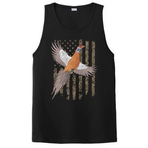 Pheasant Bird Hunting Usa American Flag Tree Camouflage Great Gift PosiCharge Competitor Tank