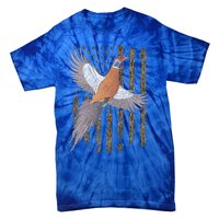 Pheasant Bird Hunting Usa American Flag Tree Camouflage Great Gift Tie-Dye T-Shirt