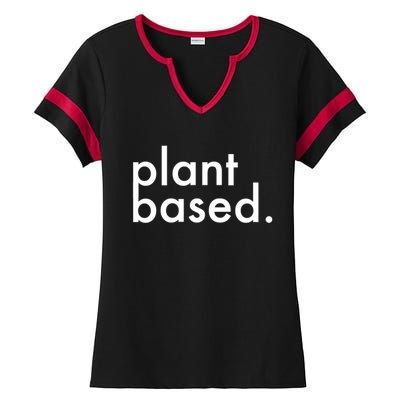 Plant Based Healthy Veganism Gift Ladies Halftime Notch Neck Tee