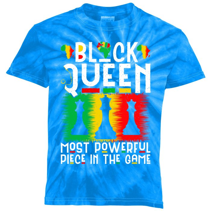 Proud Black History Month Black Queen Juneteenth Funny Gift Kids Tie-Dye T-Shirt