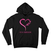 Pink Butterfly Heart IM A Survivor Breast Cancer Awareness Hoodie