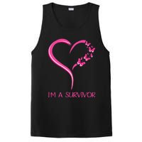 Pink Butterfly Heart IM A Survivor Breast Cancer Awareness PosiCharge Competitor Tank