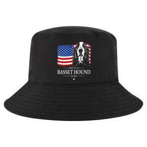 Proud Basset Hound Dad American Flag Patriotic Dog Gift Cool Comfort Performance Bucket Hat