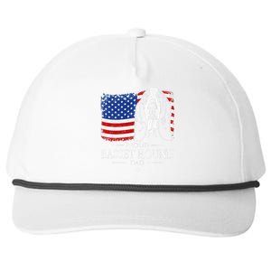 Proud Basset Hound Dad American Flag Patriotic Dog Gift Snapback Five-Panel Rope Hat