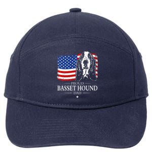 Proud Basset Hound Dad American Flag Patriotic Dog Gift 7-Panel Snapback Hat