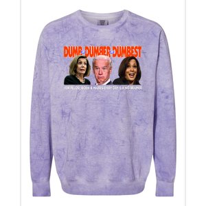 Pelosi Biden Harris Dumb And Dumber And Dumbest Funny Anti Biden Colorblast Crewneck Sweatshirt