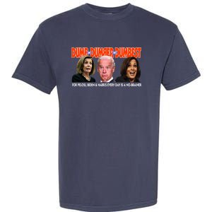 Pelosi Biden Harris Dumb And Dumber And Dumbest Funny Anti Biden Garment-Dyed Heavyweight T-Shirt