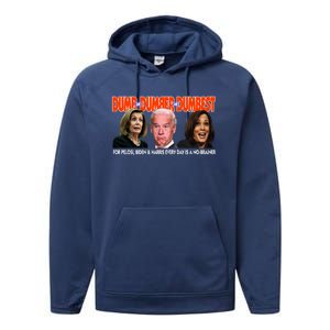 Pelosi Biden Harris Dumb And Dumber And Dumbest Funny Anti Biden Performance Fleece Hoodie