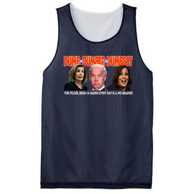 Pelosi Biden Harris Dumb And Dumber And Dumbest Funny Anti Biden Mesh Reversible Basketball Jersey Tank