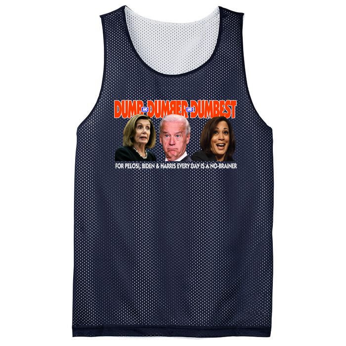 Pelosi Biden Harris Dumb And Dumber And Dumbest Funny Anti Biden Mesh Reversible Basketball Jersey Tank