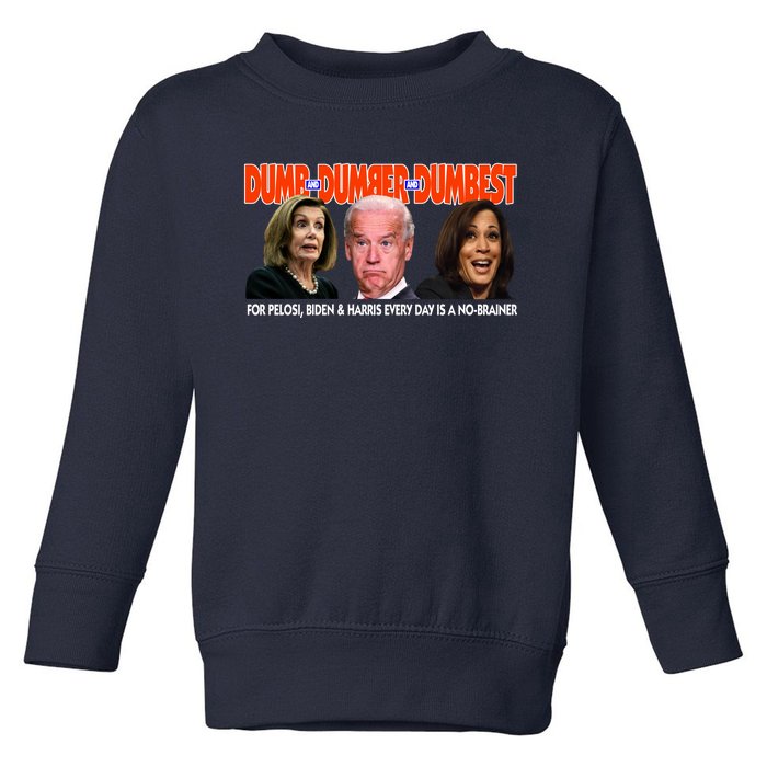 Pelosi Biden Harris Dumb And Dumber And Dumbest Funny Anti Biden Toddler Sweatshirt