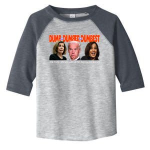 Pelosi Biden Harris Dumb And Dumber And Dumbest Funny Anti Biden Toddler Fine Jersey T-Shirt