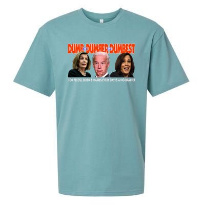 Pelosi Biden Harris Dumb And Dumber And Dumbest Funny Anti Biden Sueded Cloud Jersey T-Shirt