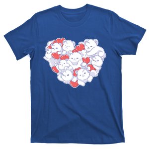 Polar Bear Hearts Pattern Animal Valentine's Day Meaningful Gift T-Shirt